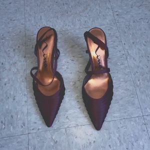 Nina satin brown dress shoe